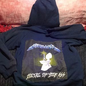 VTG 1987 METALLICA THERMAL LINED HOODIE FADED WORN
